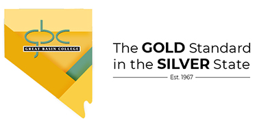 Stylized Nevada state outline in golds with ɫɫ logo and catchphrase, The Gold Standard in the Silver State, in text.